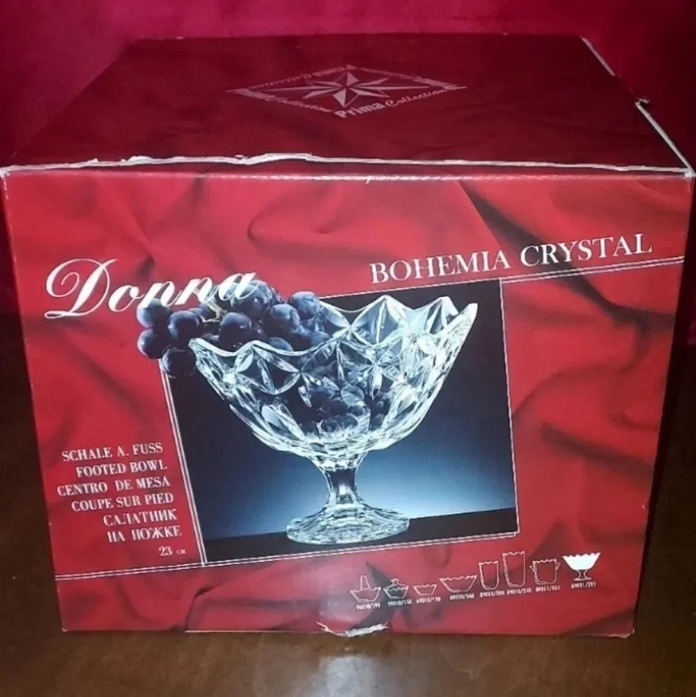 DONNA BOHEMIA CRYSTAL PRIMa  collection footed BOWL 23 cm